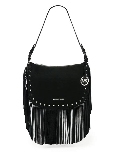 black fringe purse michael kors|Michael Kors black purses outlet.